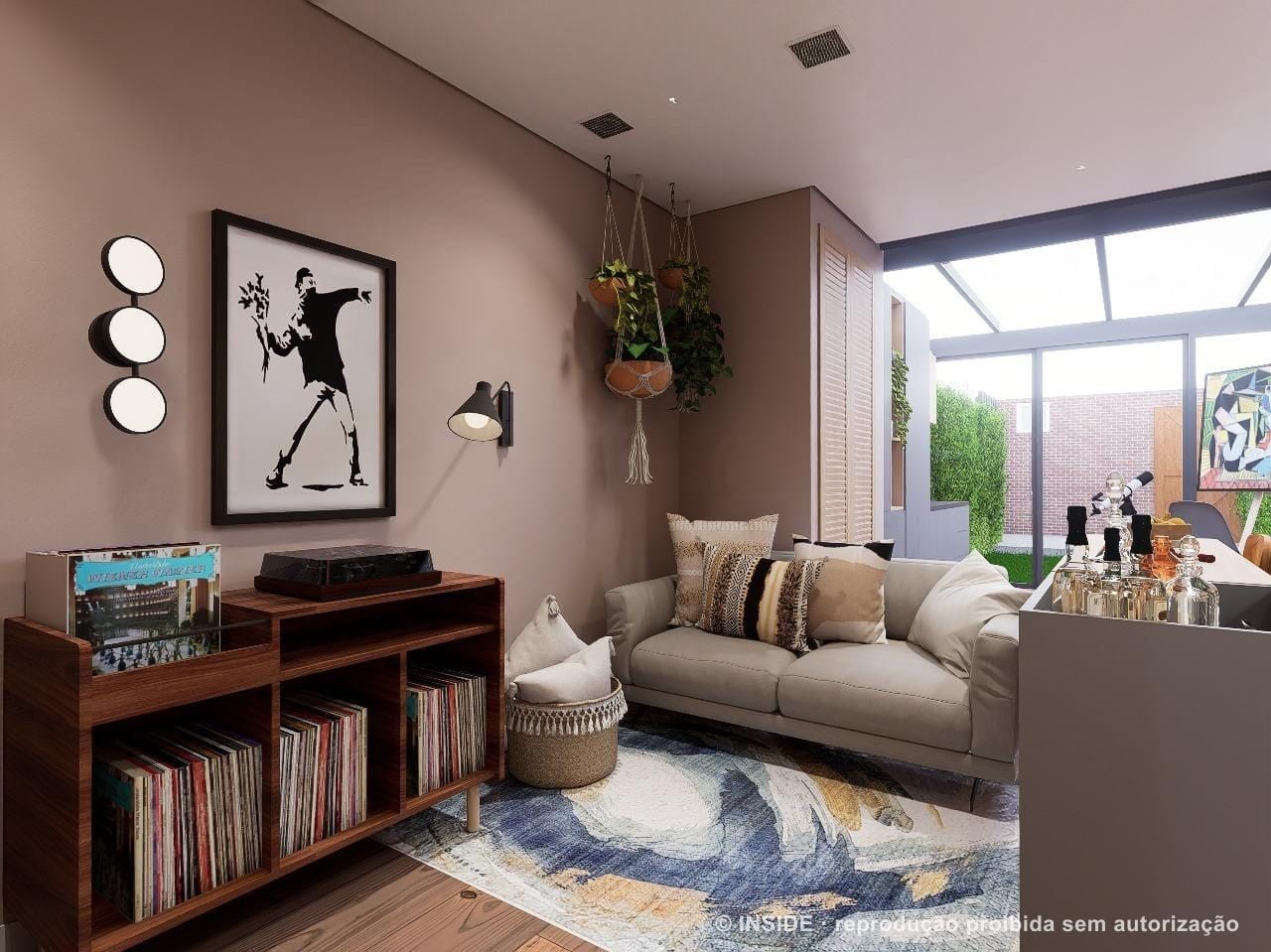 Living room design visualization, Belgium