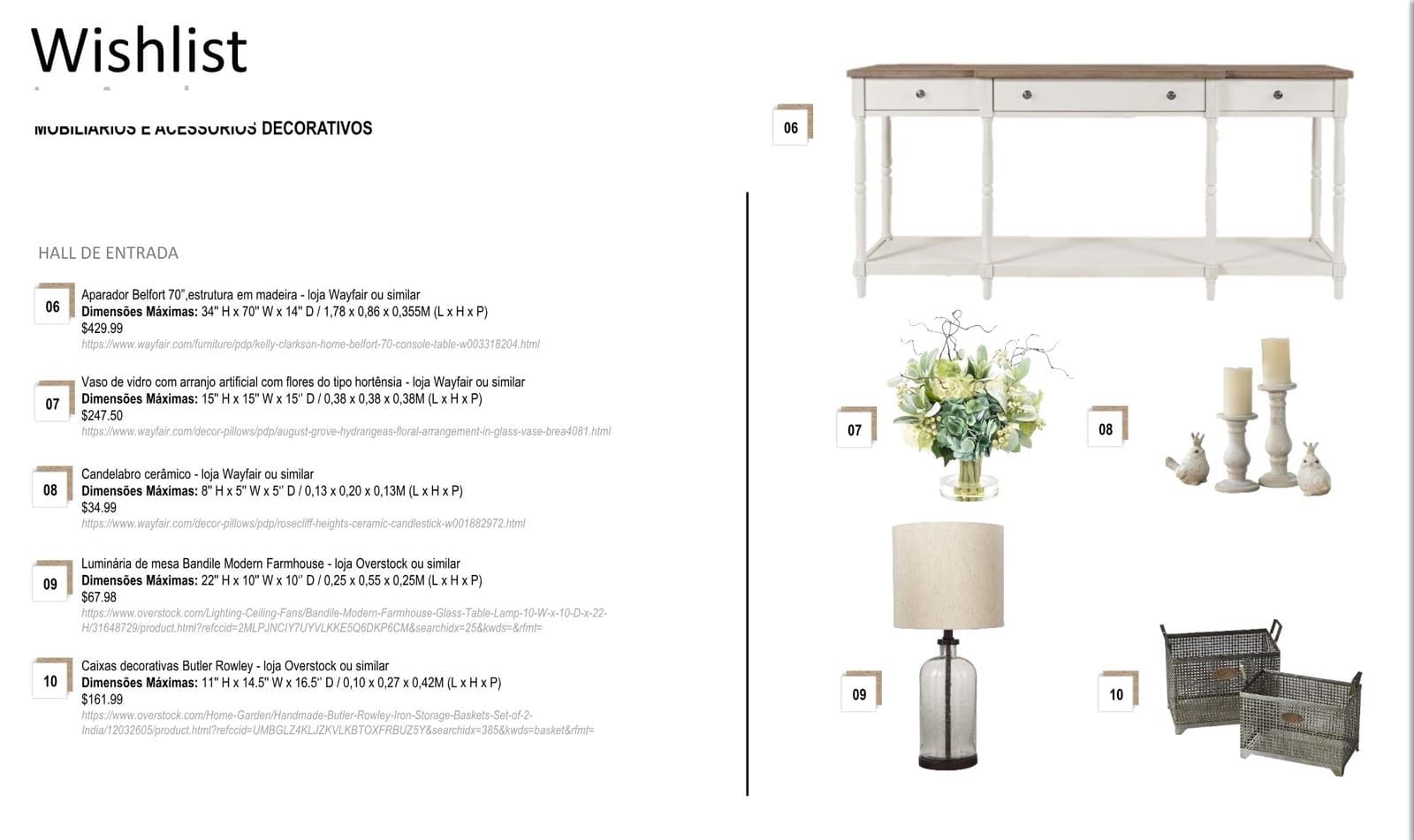 INSIDE spec sheet page 02: items, dimensions, stores and prices, Montana project